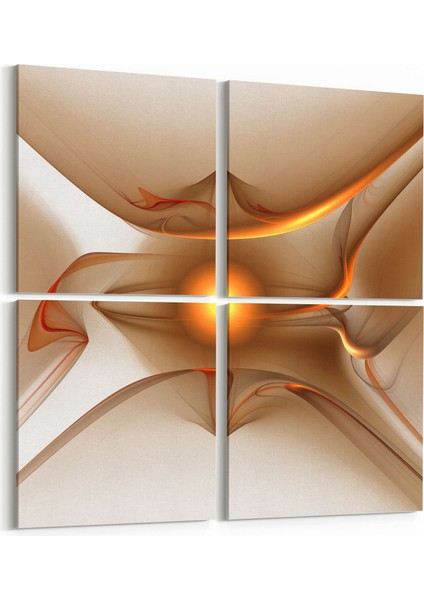 10150K4 Abstract Görsel Kare 4'lü Kanvas Tablo