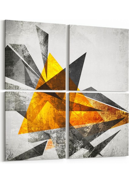 10294K4 Abstract Görsel Kare 4'lü Kanvas Tablo