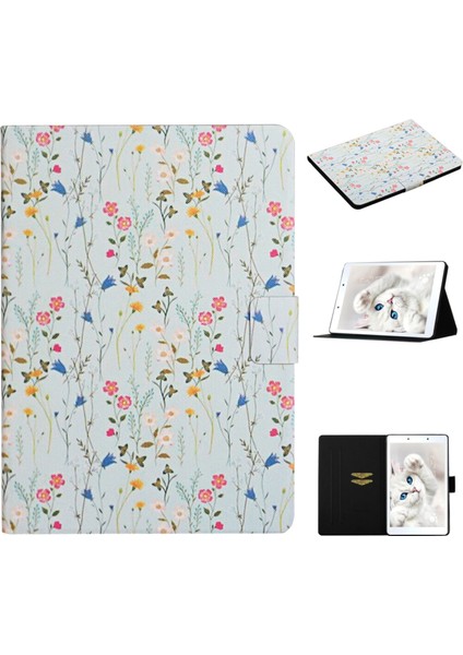Samsung Galaxy Tab A 8.0 2019 Için Çiçek Desenli Deri Kılıf (Yurt Dışından)