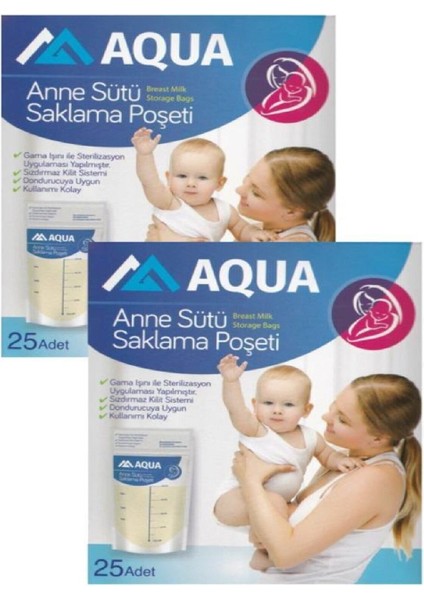 Anne Sütü Saklama Poşeti 25LI 2 Paket