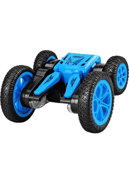 Q71 Rc Arabalar 2.4ghz LED Işık Uzaktan Kumandalı Dublör Yuvarlanan Kamyon Çift Taraflı Tahrikli Off Road Arabaları - Mavi