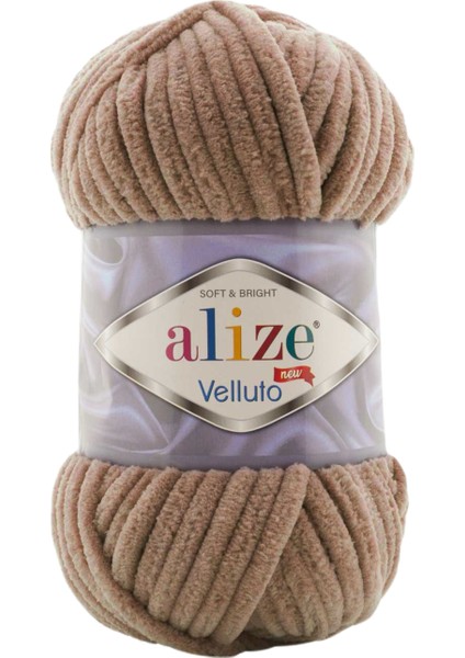 Velluto Kadife El Örgü Ipi Renk KODU:329-TÜTÜN