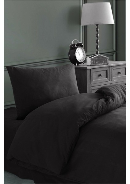Akfil Pamuklu Siyah Tek Kişilik Nevresim Takımı (Lastiksiz Çarşaflı) modelleri