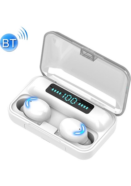 F9 - 5c Nefes Işığı - Dijital Ekran Bluetooth Kulaklık Beyaz (Yurt Dışından)