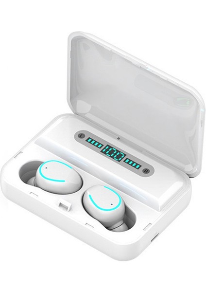 F9 - 5u Dijital Ekran Gürültü Azaltma Bluetooth Kulaklık Beyaz (Yurt Dışından)