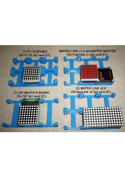8x8 LED Modülü Array Matrix Için Montaj Plakası Çerçevesi Plastik Aparat