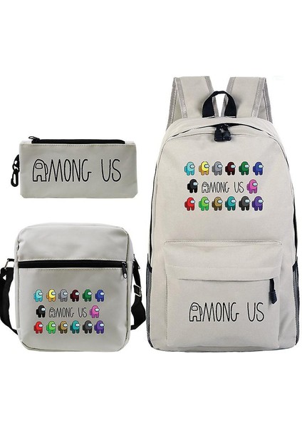 Sırt Çantası Seti 3 Parça - Gri (Yurt Dışından)