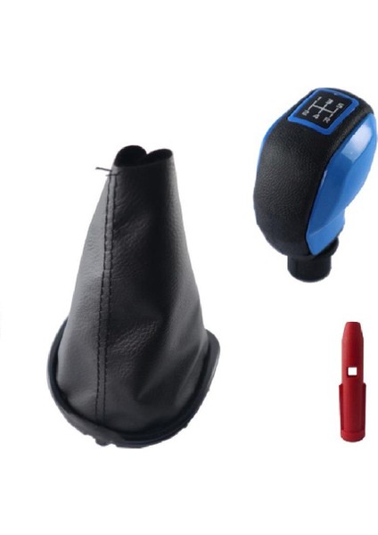 Clio 3 Çerçeveli Vites Körüğü ve Mavi Spor Vites Topuzu