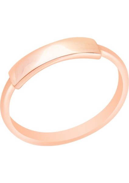 Pembe Altın 14 Ayar Geometrik Yüzük