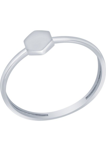 Beyaz Altın 14 Ayar Geometrik Yüzük