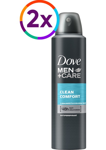 Men Erkek Deodorant Sprey Clean Comfort 150 ml X2 Adet