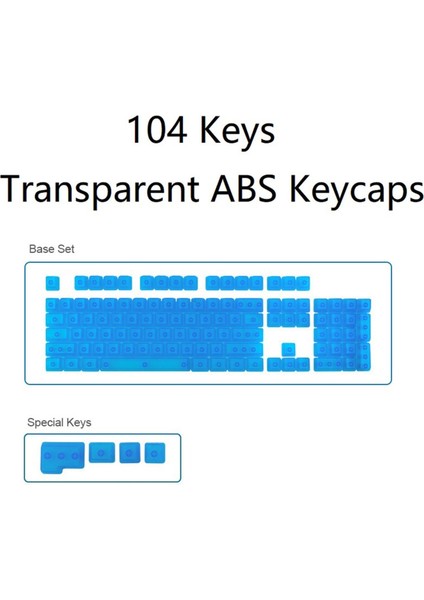 Dıy Şeffaf Keycaps Temizle Rgb Kiraz Mx / Clone Için Set Set Mavi Şeffaf Anahtarları