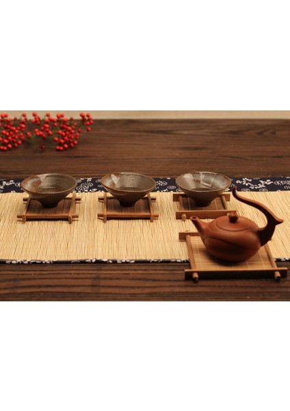 6'lı Isıya Dayanıklı Bambu Fincan Altlığı 13X13 cm - Kahverengi (Yurt Dışından) modelleri