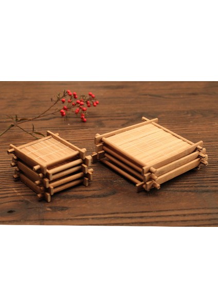 6'lı Isıya Dayanıklı Bambu Fincan Altlığı 13X13 cm - Kahverengi (Yurt Dışından) fırsatları