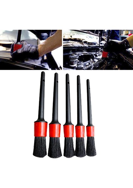 5x Araba Otomotiv Detaylandırma Fırçalar Iç Dış Tekerlek Temizleme Fırça Aracı 5 Adet Set