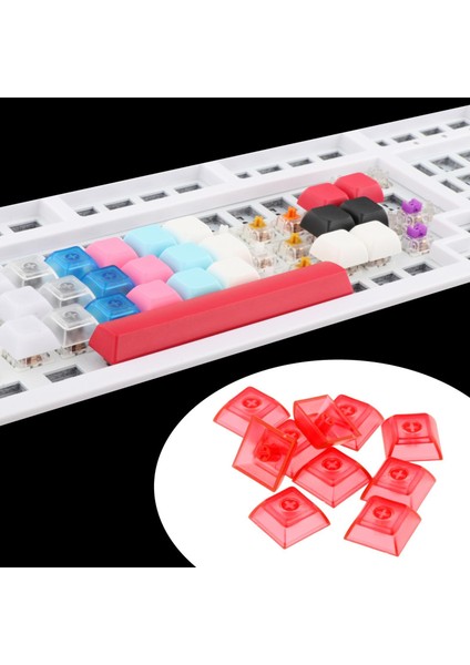 10 Parça 1u Şeffaf Keycaps Dıy Kiraz Mx Anahtarları Için Dıy Anahtar Kapaklar Set