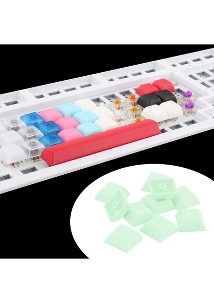 10 Parça 1u Şeffaf Keycaps Dıy Anahtar Kapaklar Kiraz Mx Switches Yeşil