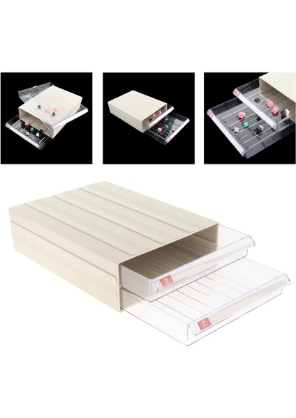 Modüler Çekmece Organizatör Depolama Makyaj Makyaj Bineleri Yatak Odası Banyo Temizle Mavi 240X160X90MM modelleri
