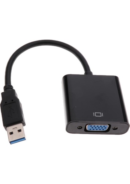 USB 3.0 VGA Harici Video Kartı Çok Monitör Adaptörü Kablosu Dizüstü Bilgisayar # 1 Siyah