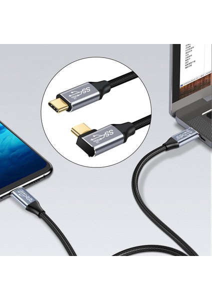 USB C Uzatma Kablosu 100 W Gen2 5A 20V USB 3.1 Pd Dizüstü Bilgisayarlar Için Hızlı Şarj 2m