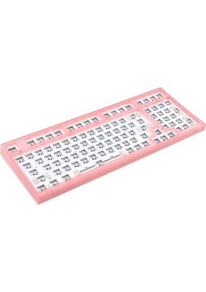 98KEYS Sıcak Swap Mekanik Klavye Kiti Rgb Işık Sıcak Kapasiteli Klavye Kiti Şeffaf Pembe(Yurt Dışından)