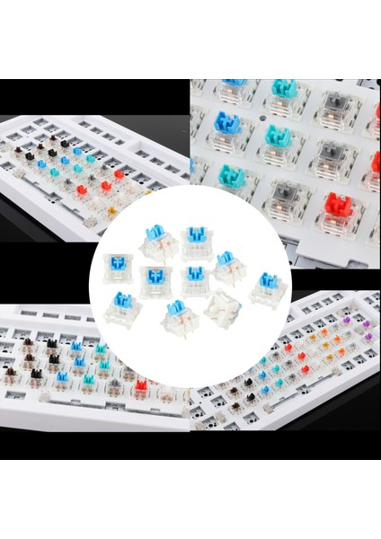 3pin Mekanik Klavye Anahtarları Rgb LED Smd Oyun Klavye Acemi Toz Geçirmez Mavi