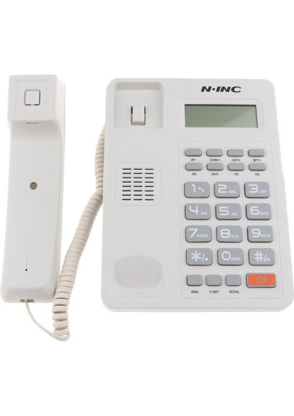 Sabit Telefon Kablolu Ev Ofis Masası Telefon LCD Ekran Redial White