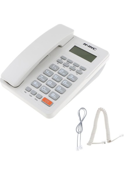Sabit Telefon Kablolu Ev Ofis Masası Telefon LCD Ekran Redial White fırsatları