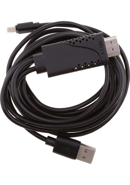 HDMI Tv USB Kablosu Video Adaptörü Dongle Tel iPhone 5 6 7 8 Artı x Siyah