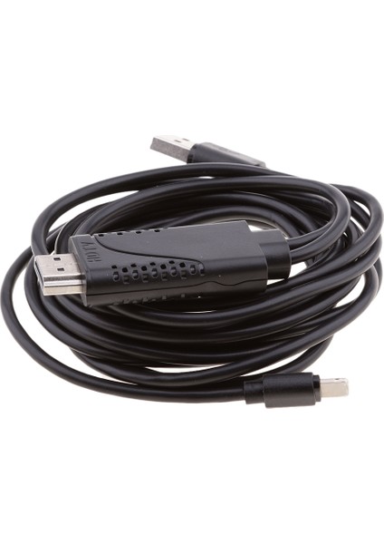 HDMI Tv USB Kablosu Video Adaptörü Dongle Tel iPhone 5 6 7 8 Artı x Siyah fiyatları