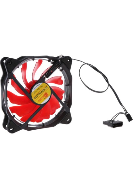 12 cm LED Su Soğutmalı Güneş Işık Sessiz Bilgisayar Kasası Fan Kırmızı(Yurt Dışından)