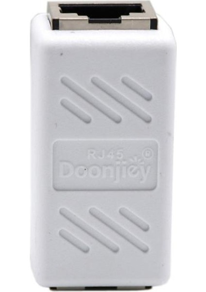 1 - 3RJ45 M / F Ethernet Adaptörü ve Kedi 6 Kablo + F / F Couplic Connector Beyaz