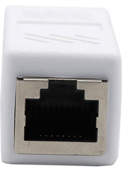 1 - 3RJ45 M / F Ethernet Adaptörü ve Kedi 6 Kablo + F / F Couplic Connector Beyaz