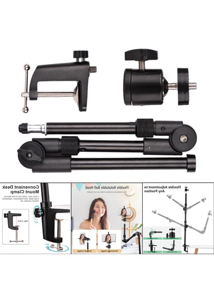 Desk Dağı Standı Çalışma Alanı Braketi Webcam Aksesuarları Kamera Klip Masası Kelepçe fırsatları