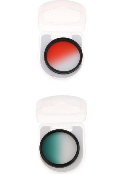2 Adet 52MM Daire Mezun Kademeli Nd Lens Filtreler Dslr Için Yeşil ve Kırmızı