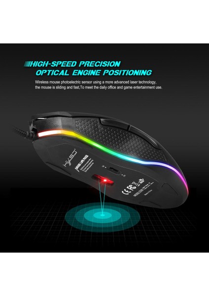 4800DPI 6button Programlanabilir USB Kablolu Oyun Mouse Fare Pro Gamer Için