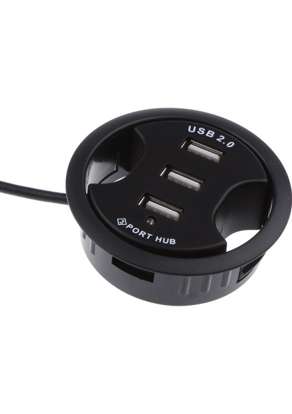 3 Port USB 2.0 Hub Pc Bilgisayar Grommet Kablosu Düzenli Delik Kapak Montajı