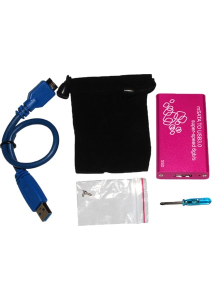 Msata Usb3.0 SSD Sabit Disk Kutusu Harici Muhafaza Kılıfı Güç Kablosu ile