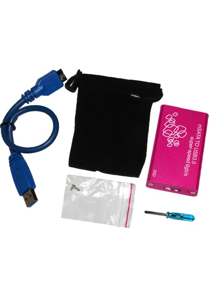 Msata Usb3.0 SSD Sabit Disk Kutusu Harici Muhafaza Kılıfı Güç Kablosu ile