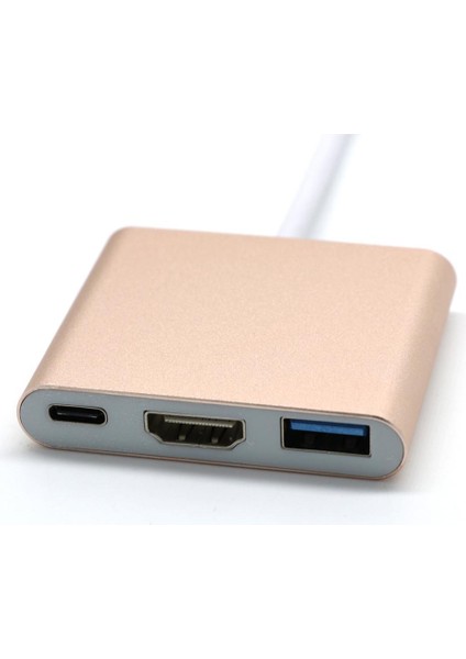 Tip C USB 3.1 Usb-C 4K HDMI Usb3.0 Adaptörü MacBook Altın Için 1 Hub