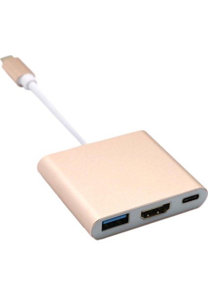 Tip C USB 3.1 Usb-C 4K HDMI Usb3.0 Adaptörü MacBook Altın Için 1 Hub