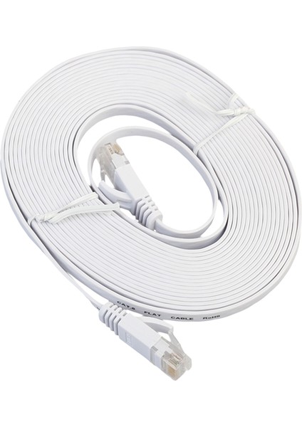 Cat 6 Ethernet Kablosu 25FT Düz Internet Ağı Yama Kablosu