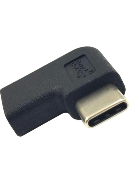 2x Usb3.1 Tip-C Kadın Ila 90 Açı Erkek Şarj Veri Sync Uzatma Adaptörü(Yurt Dışından)