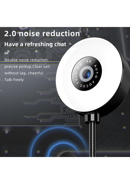 Webcam 4K 2.0 Gürültü Azaltma Ayarı Web Yayını Facetime Canlı Yayın 1080P Için
