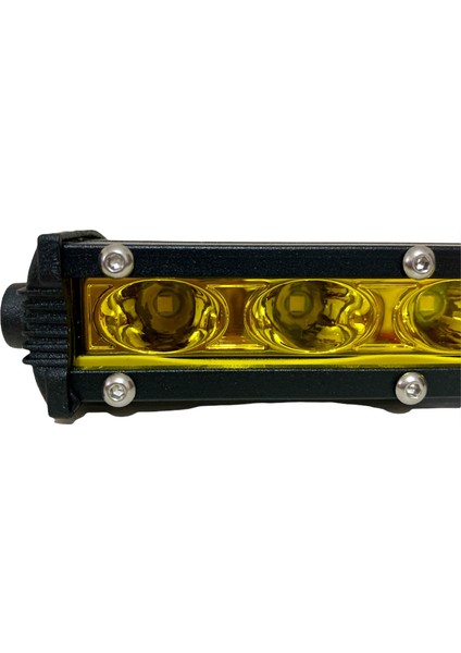 Off Road Barled 18W 6 LED Sarı Tek Sıra