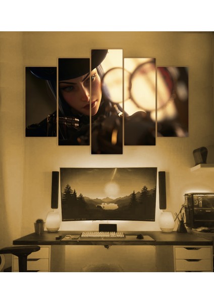5'li Mdf League Of Legends Caitlyn Tablo 60 x 90 cm