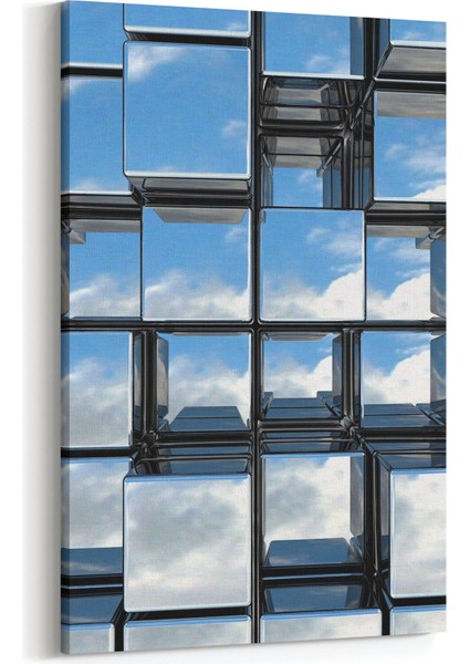 10016D Abstract 3 Boyut Görsel Dikey Kanvas Tablo