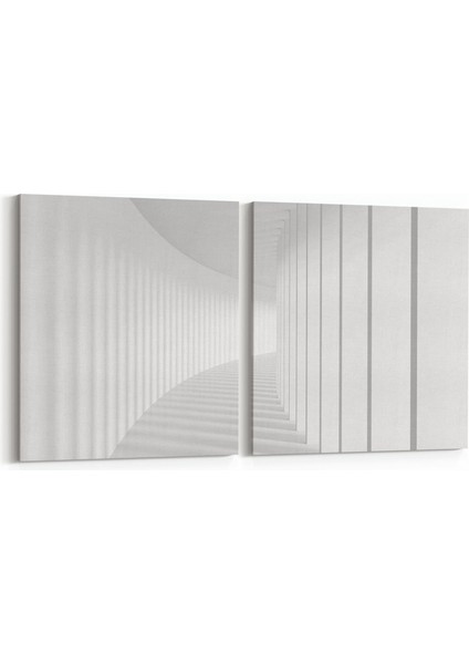 10444K2Y Abstract Tünel Görsel Kare 2'li Yatay Kanvas Tablo