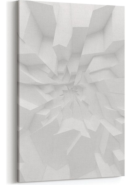 10454D Beyaz Kabartma Görseli Dikey Kanvas Tablo