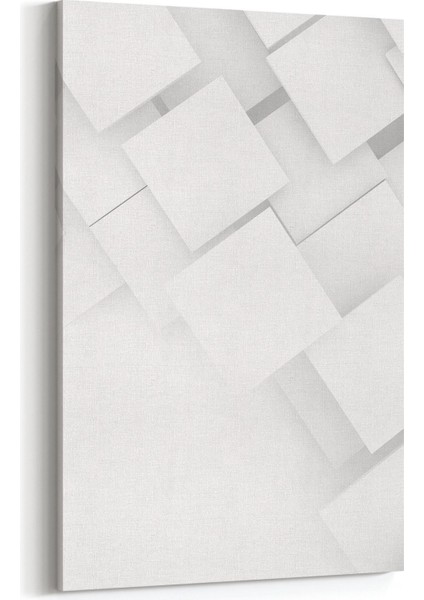 10446D Beyaz Kabartma Görseli Dikey Kanvas Tablo